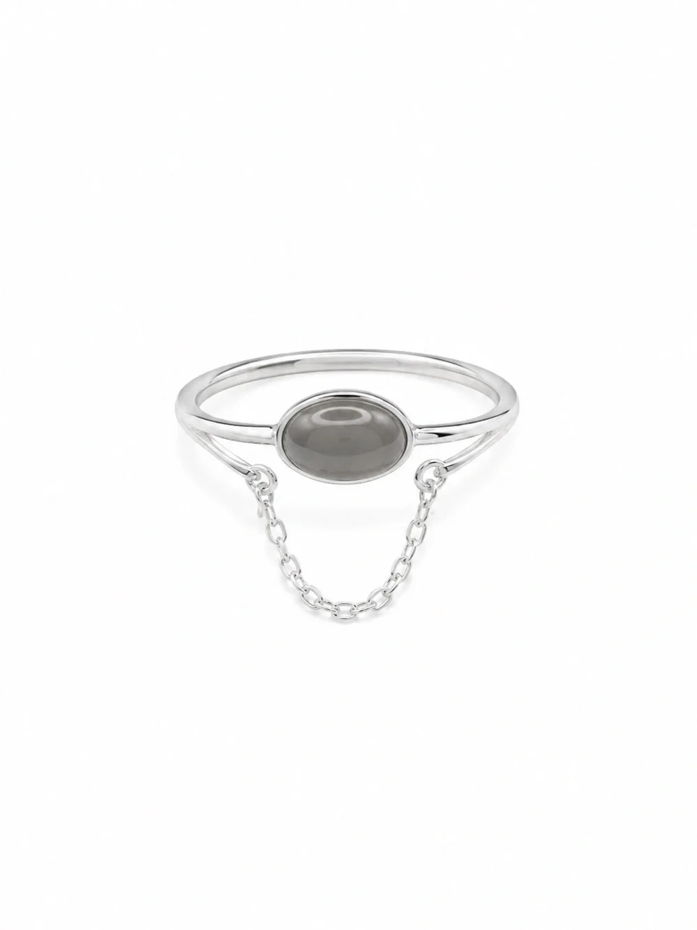 Midnight Jade Chain Ring (S925) R92